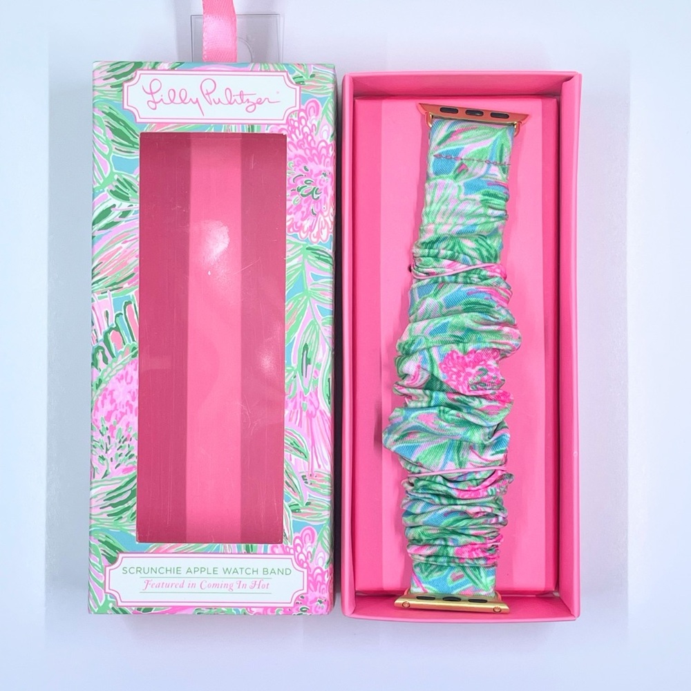 Lilly Pulitzer Coming in hot 38/40mm Scrunchie Apple Watch Band NWT